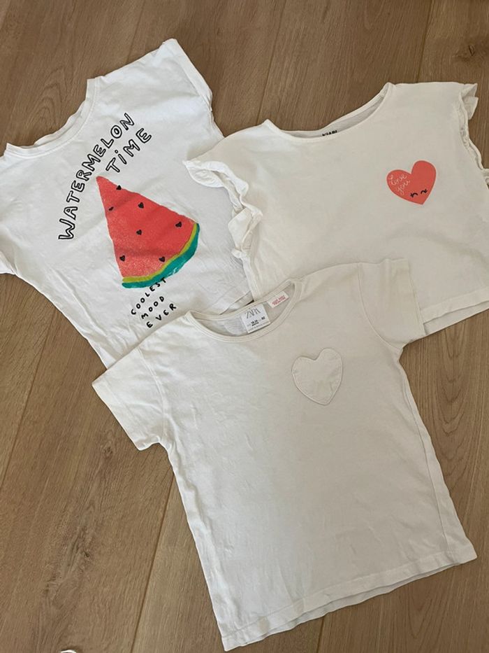 Lot 4 t shirt blanc zara kiabi 18 24 mois