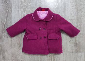 Manteau / Caban mauve, bébé filles 12 mois, contenant laine, neuf