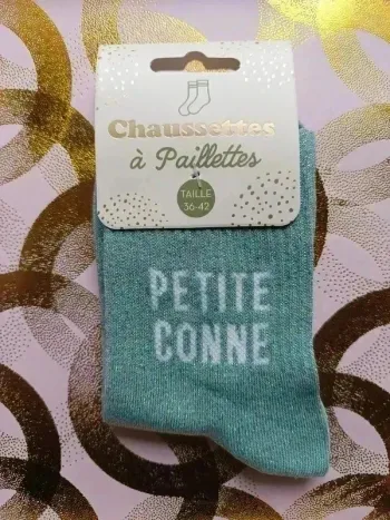 Chaussette à paillettes message