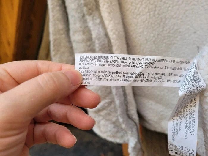 Manteau à capuche en Alpaga, Zara collection hiver, chaud, gris clair et crème, tout doux, 10 ans - photo numéro 6