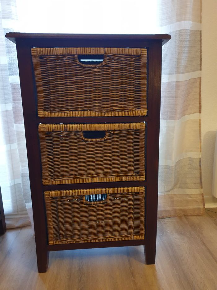 lot 2 CHIFFONNIERS 3 Tioirs en Rotin Indonésien - photo numéro 3