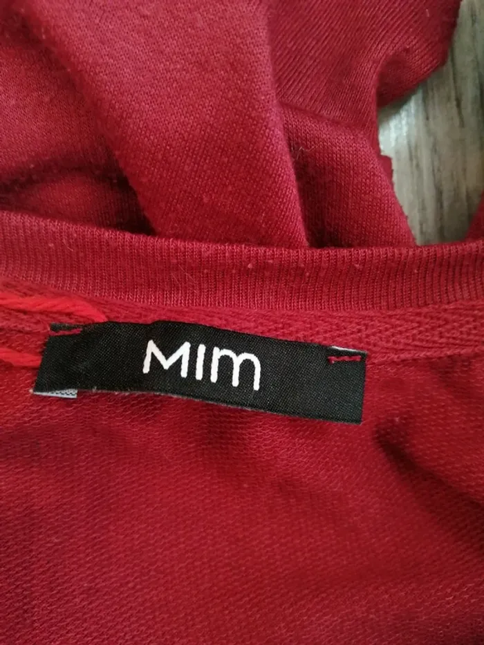 Pull fin bordeaux à message bonjour beauté / mim / (L) - photo numéro 7