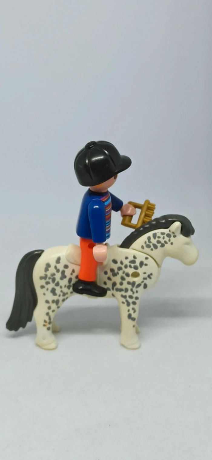 Garçon cavalier avec poney blanc playmobil - photo numéro 5