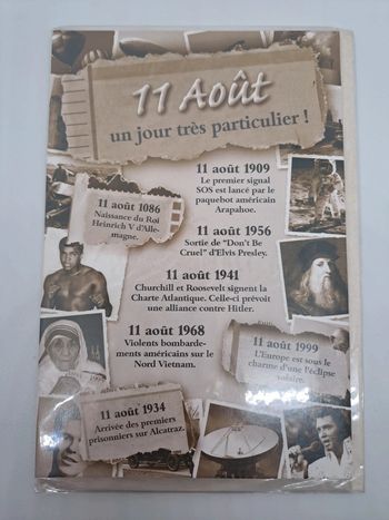 Carte postale avec son enveloppe.
11,5x17cm.
NEUVE.
11 août