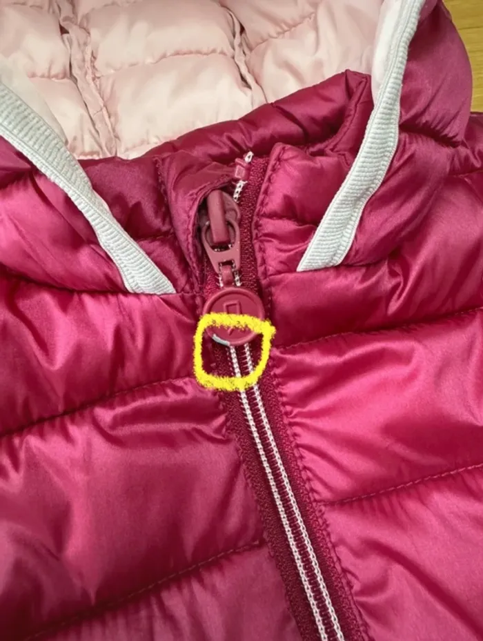 Doudoune mi-saison rose fushia et rose pâle - Taille 3 Ans - photo numéro 4