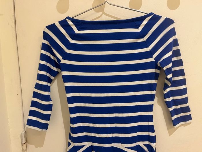 Robe mi longue ralph lauren à rayures bleues et blanches taille XS/34 - photo numéro 4