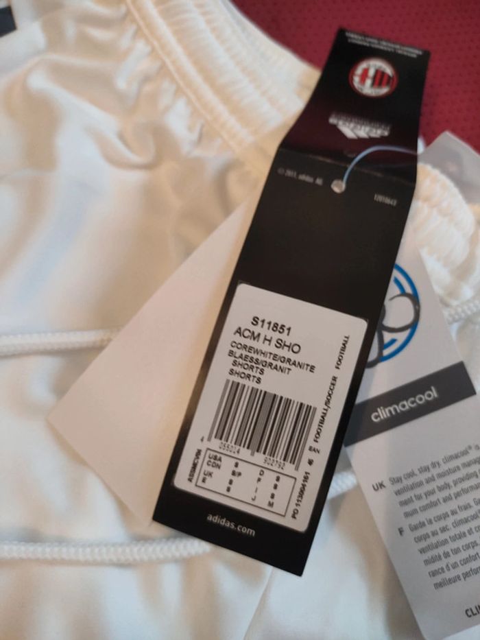 Short de foot Milan AC, Adidas Authentique Officiel taille Adulte S, Neuf - photo numéro 6