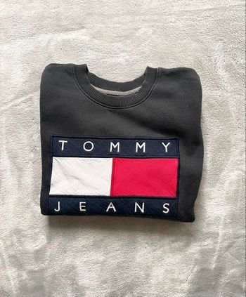 Sweat Tommy Jeans noir logo poitrine - Taille S - Unisexe
