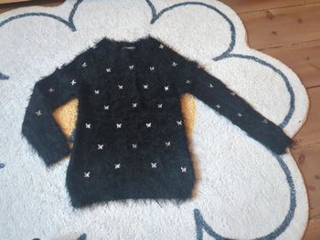 Pull poil pilou pilou Molly Bracken 6-8 ans noir papillons