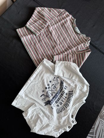 Lot 2 t-shirt 24 mois Rayures & Timberland