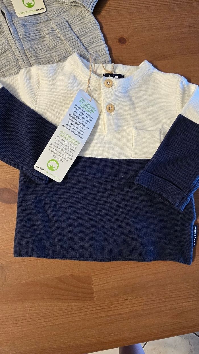 NEUFS (non portés) 🏷🤩 pull et gilet 3 mois Garçon 🤩💙 - photo numéro 2