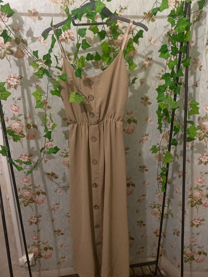 Robe longue beige