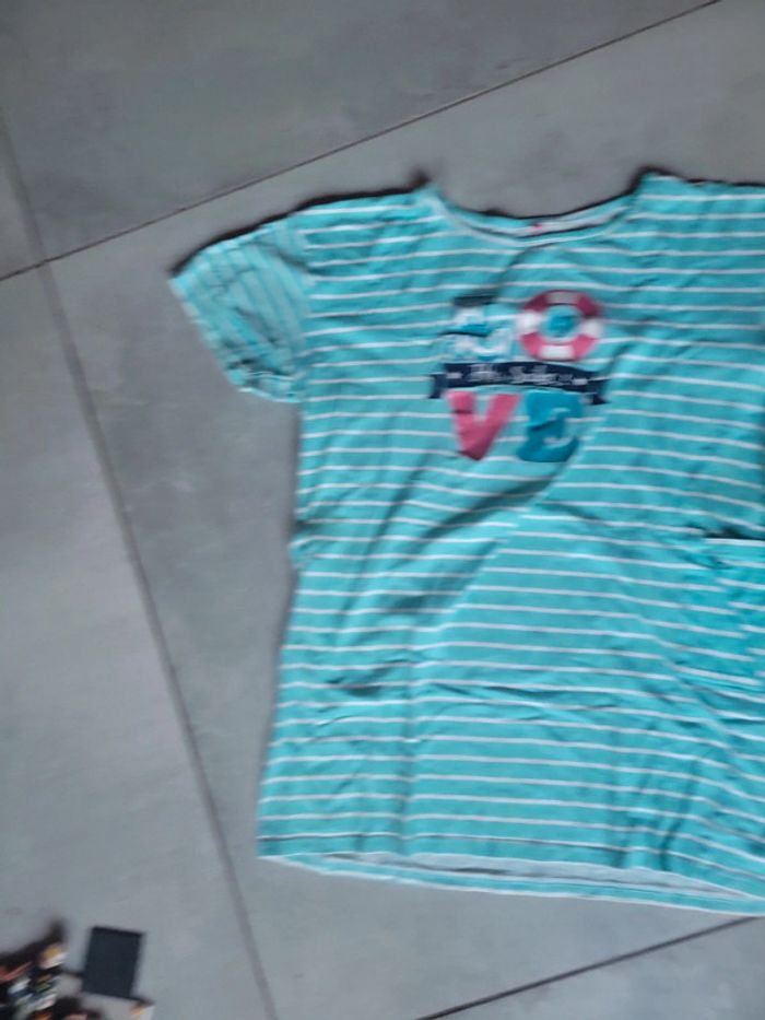 T shirt taille 42 44 large femme message love rayures - photo numéro 2