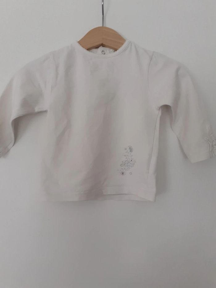 T-shirt fille blanc 12 mois Obaïbi