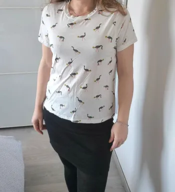 T-shirt flamand rose Coton bio  Monoprix taille 2