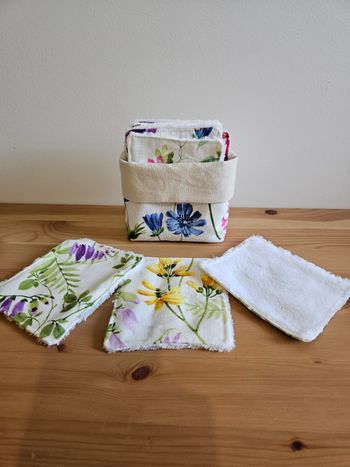 Ensemble de 10 lingettes lavables et réutilisables