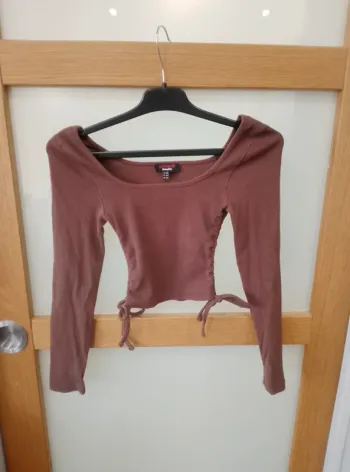 T-shirt manches longues crop top - Femme - Fille - XXS - 10 ans