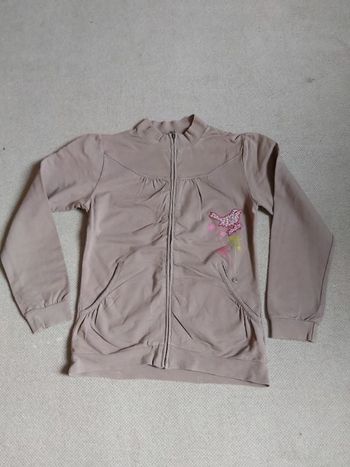 Gilet sweat zippé fantaisie beige 12 ans - La Cie des petits