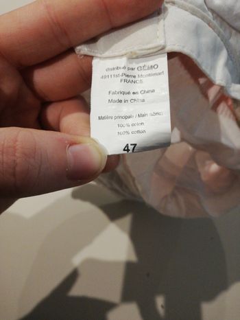 Chapeau fille blanc et orange  47 cm