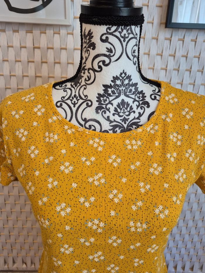 💕Jolie Robe jaune moutarde fleurie Inextenso fille T. 16 ans 💕 - photo numéro 7