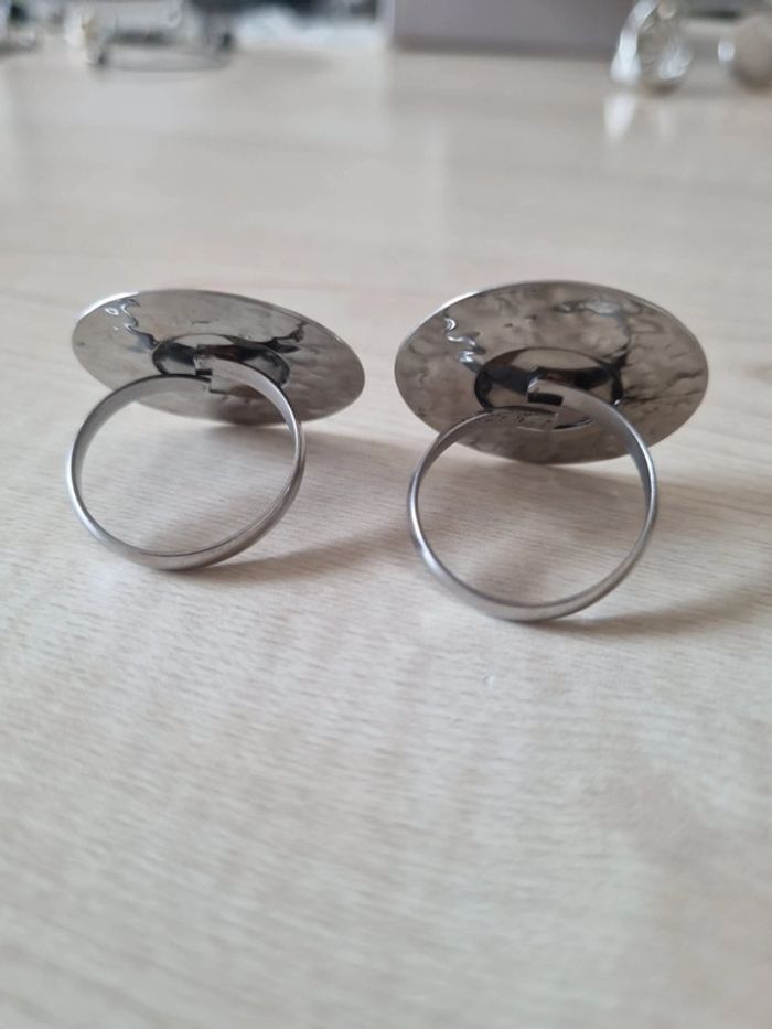 Lot de 2 bagues ajustables noir et rouge - photo numéro 3