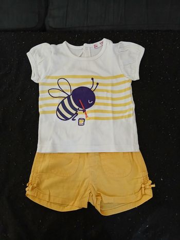Ensemble été short/haut 18 mois fille