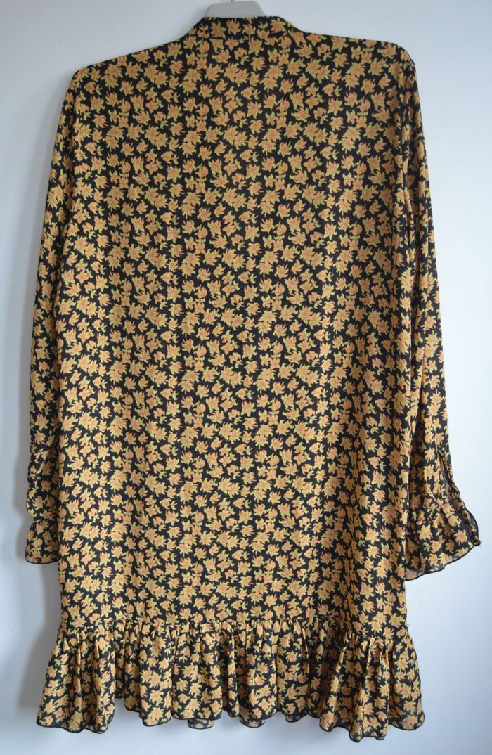 Scotch & Soda robe courte imprimée – Taille 42 – Motif floral moutarde sur fond noir - photo numéro 4