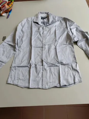 Chemise manche longue brice taille L coupe droite gris brillant