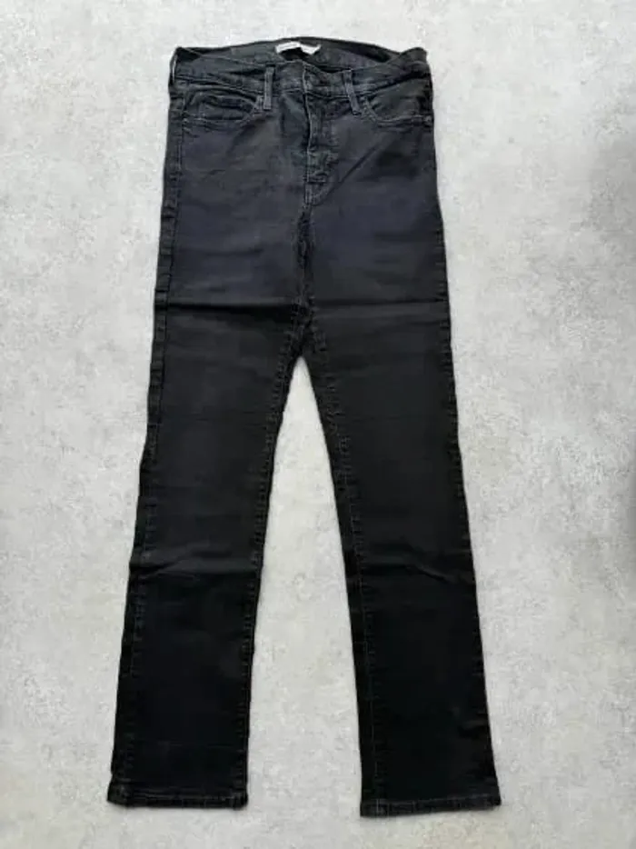 Jeans Levi's 314 W29 FR38 L30 coupe droite noir Femme Women pan558b - photo numéro 2