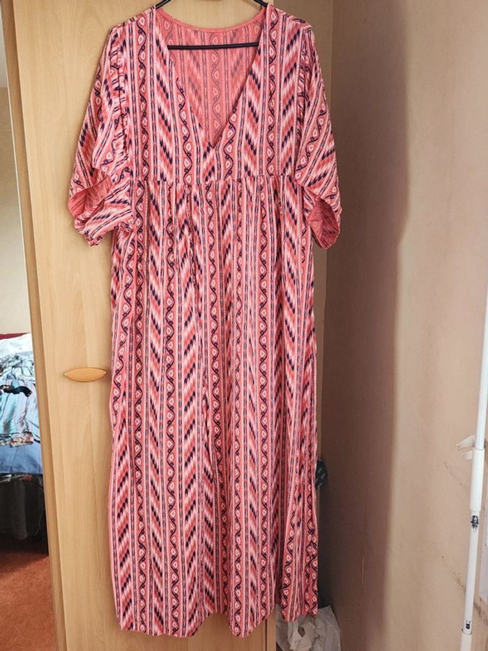 Robe longue rouge/rose à motifs TU 36/44 - photo numéro 7
