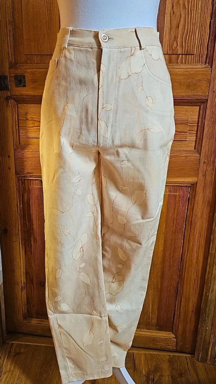 Pantalon taille haute Made in France vintage à motifs
