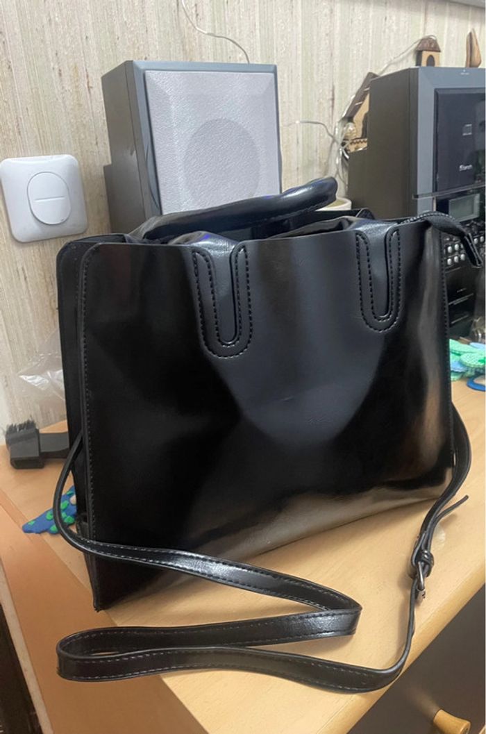 Sac Fourre Vintage noir En Cuir Synthétique - photo numéro 12