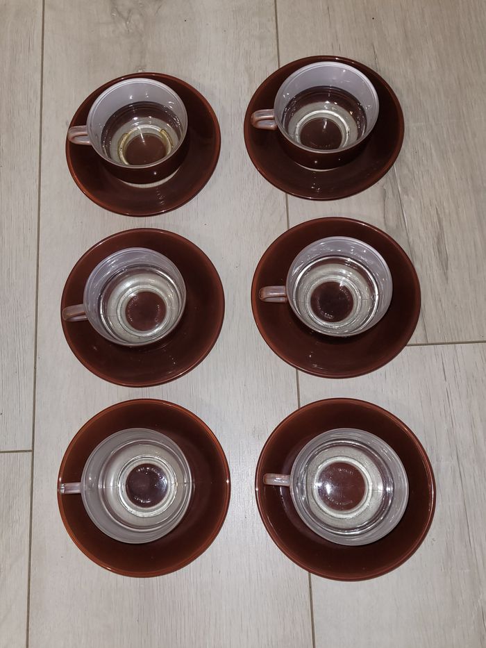 6 tasses et sousoupes Duralex couleur - vintage - photo numéro 3