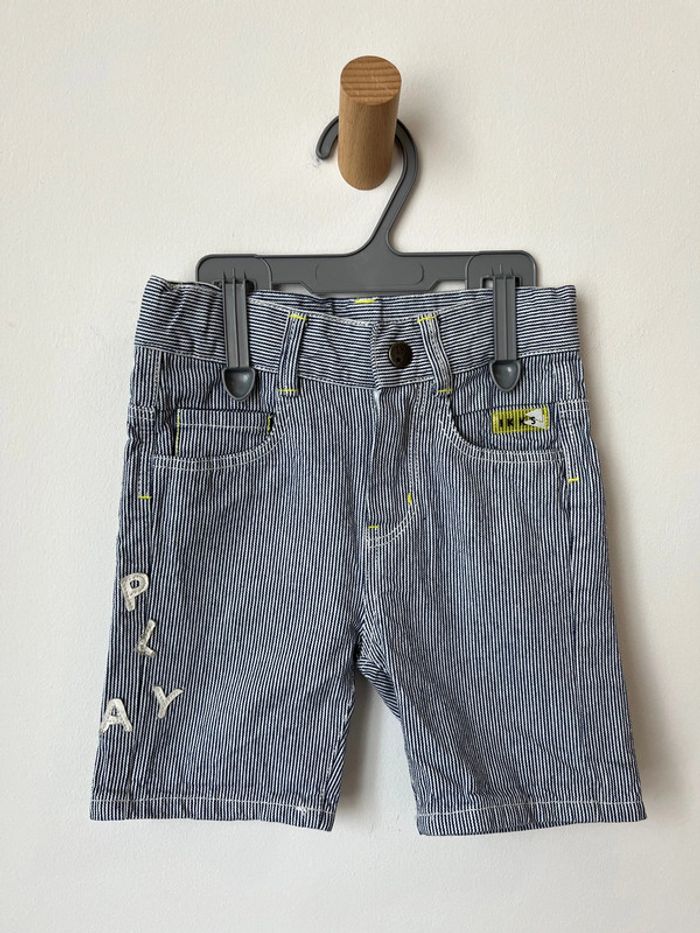 Short rayé bleu et blanc - IKKS 2 ans (86-92cm) - photo numéro 2