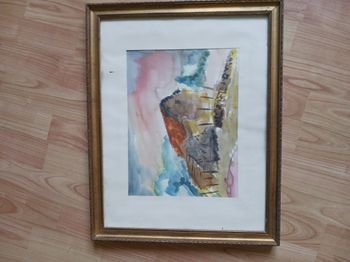 tableau cadre doré aquarelle Prochasson 40 x 50 cm