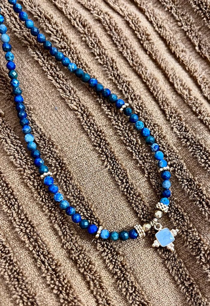 Collier Chrysocolle et Pierre de Lune - photo numéro 6