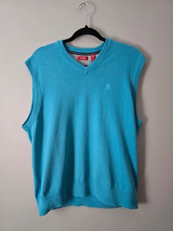 Pull chandail sans manche Izod turquoise taille L – Élégant et confortable