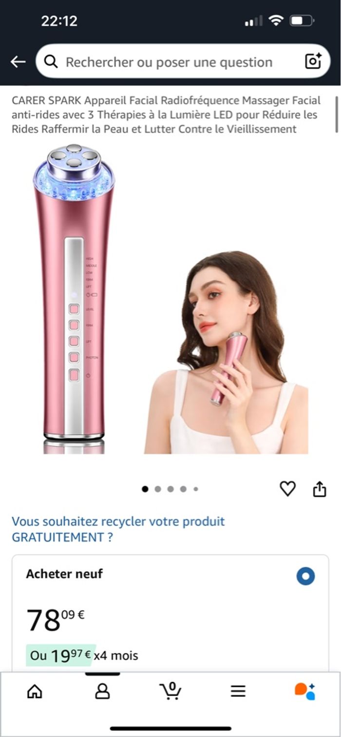 Appareil facial radiofréquence antiride - photo numéro 5