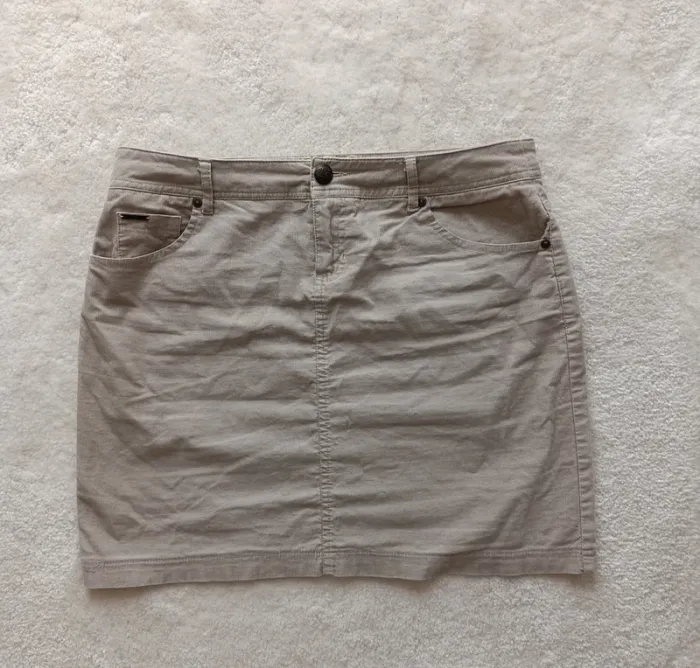 Jupe beige Cache cache velours côtelé 40 My pretty skinny neuve coton élasthanne - photo numéro 3