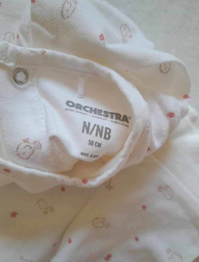 Ensemble fille legging et t-shirt imprimé oiseaux 0 mois Orchestra - photo numéro 3