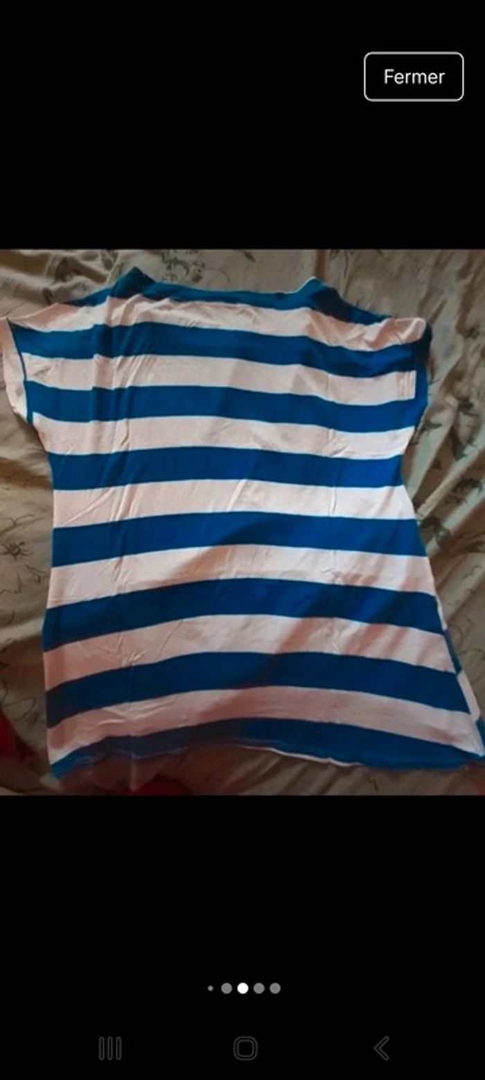 T-shirt femme Motif drapeaux américain bleu - photo numéro 6