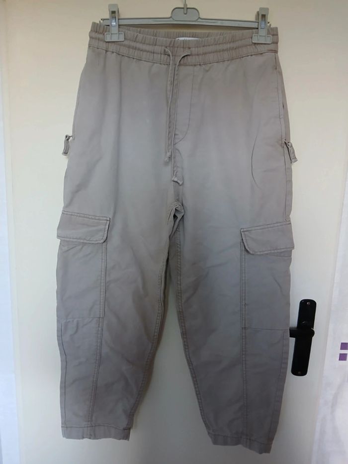 Pantalon cargo beige femme