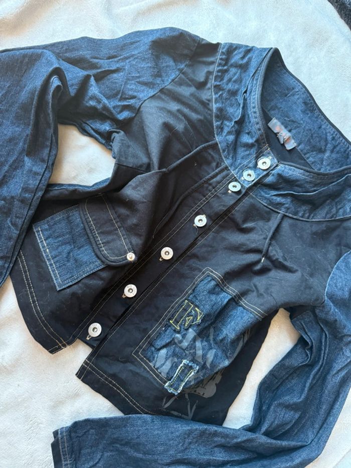 Veste / Blouse courte effet jean - photo numéro 2