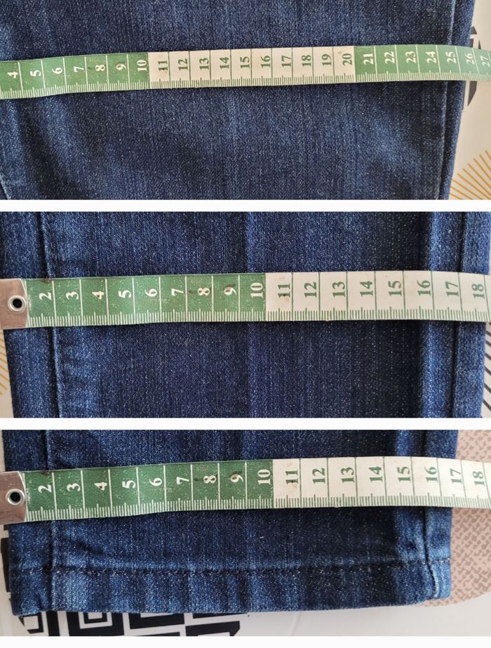 Corleone  Couture Jean TFr38-Coupe Ajustée & Mid Rise-Bleu Denim Brut aux Reflets dorés en TBE - photo numéro 10