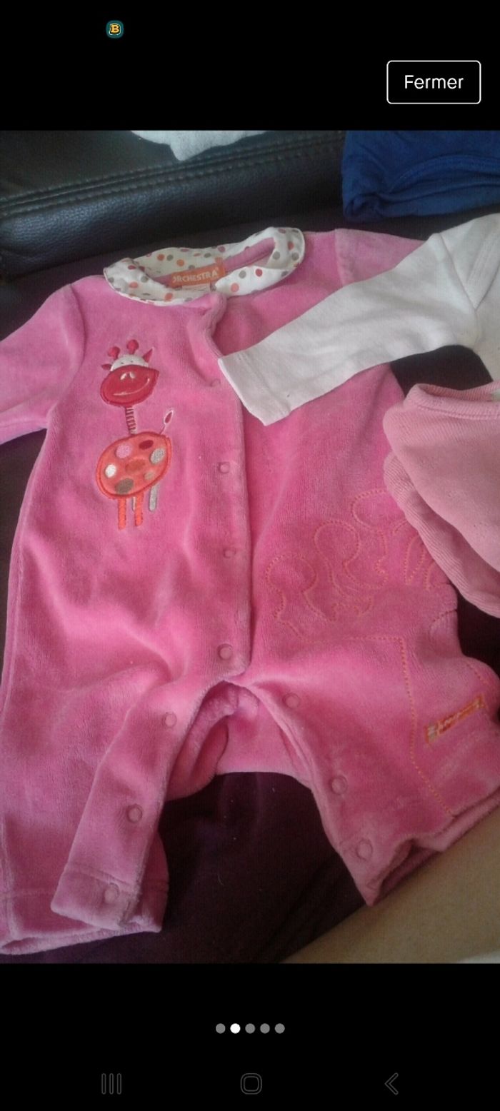 Lot 1mois fille pyjamas - photo numéro 2