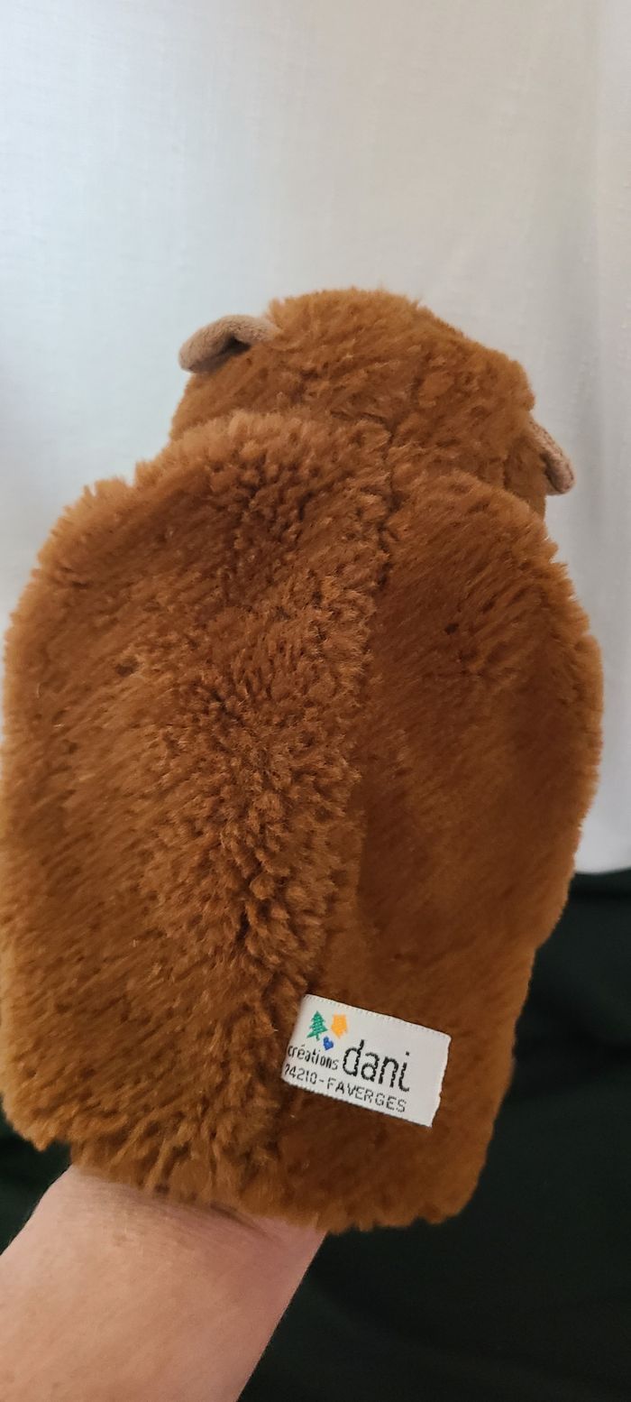 Marionnette Marmotte Castor Marron Blanc CREATIONS DANI - photo numéro 3