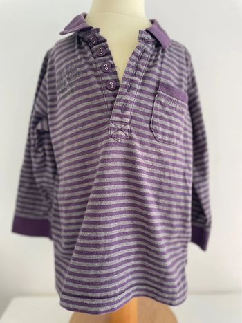 Sweat-shirt violet rayure garçon