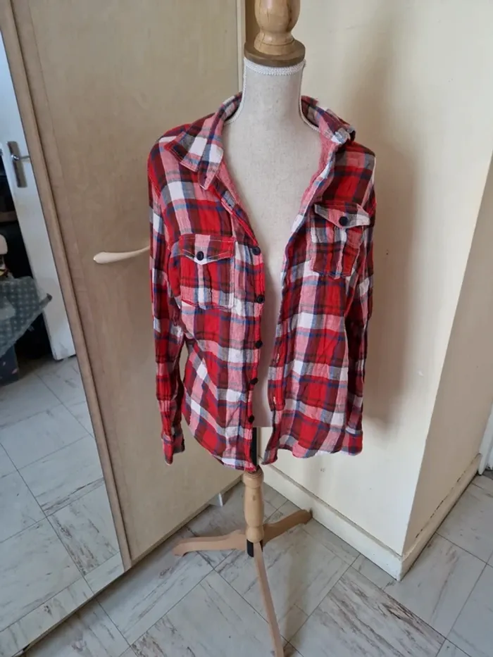 Chemise à carreaux manches longues