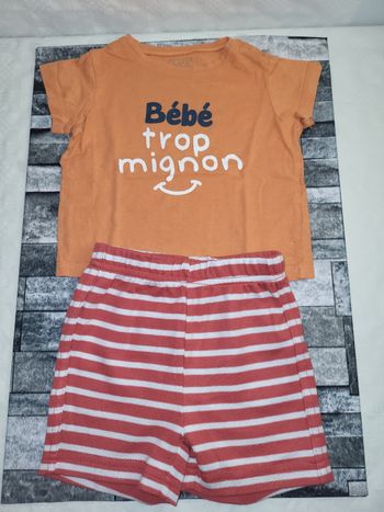 Ensemble tee-shirt et short 18 mois basic npo 