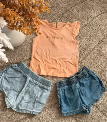 Short et t-shirt 9 mois